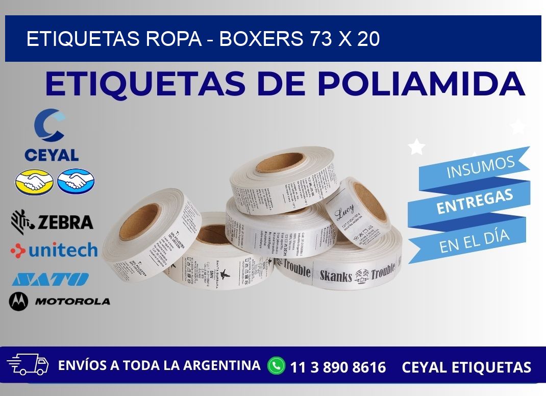 ETIQUETAS ROPA - BOXERS 73 x 20