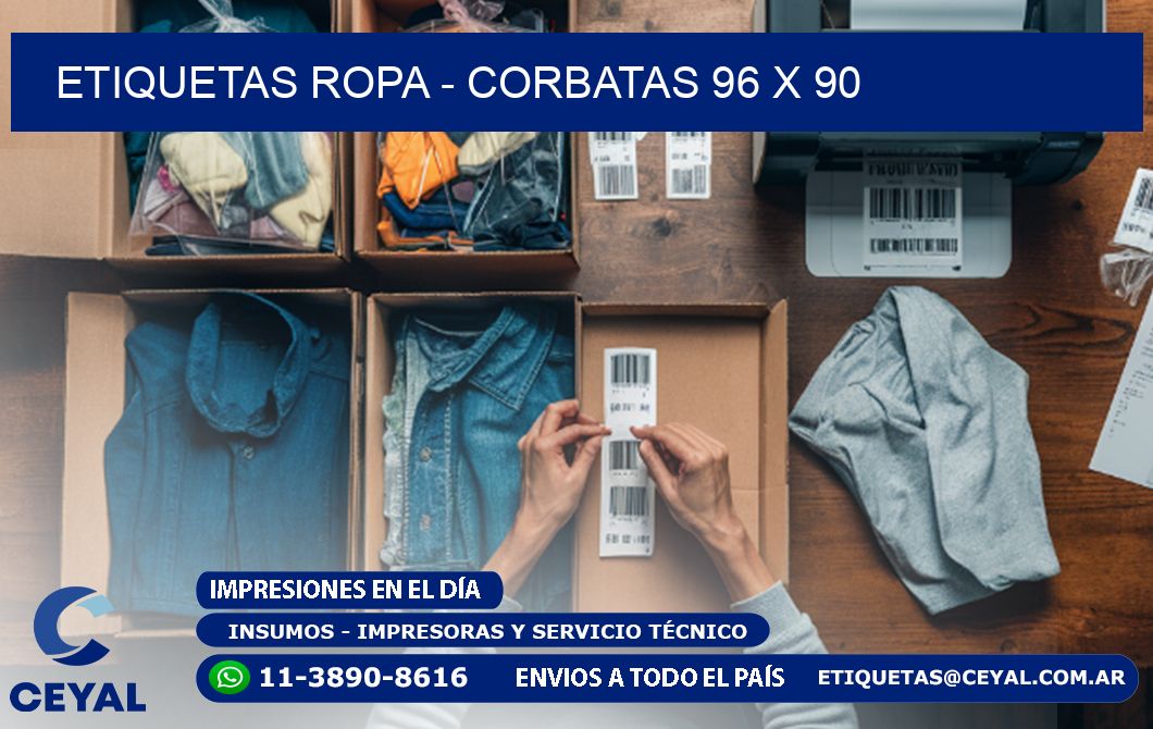 ETIQUETAS ROPA - CORBATAS 96 x 90