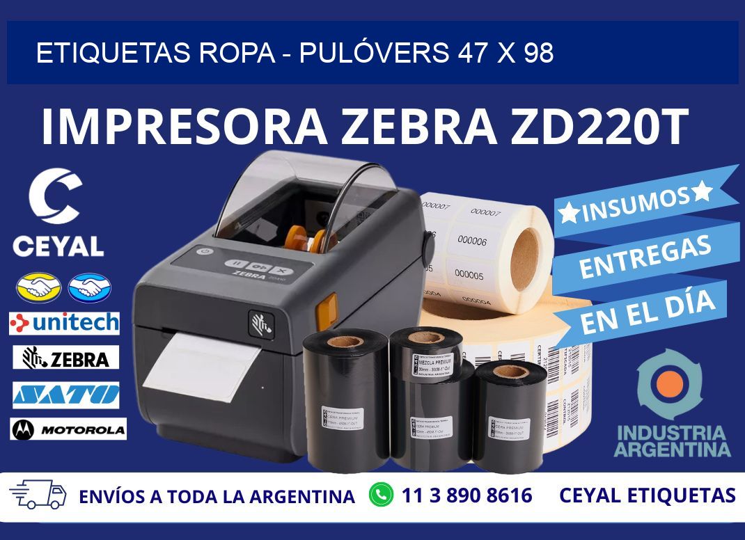 ETIQUETAS ROPA - PULÓVERS 47 x 98