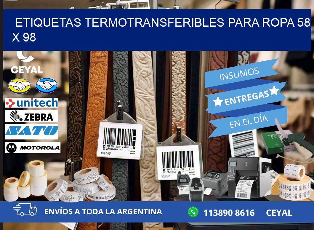 ETIQUETAS TERMOTRANSFERIBLES PARA ROPA 58 x 98