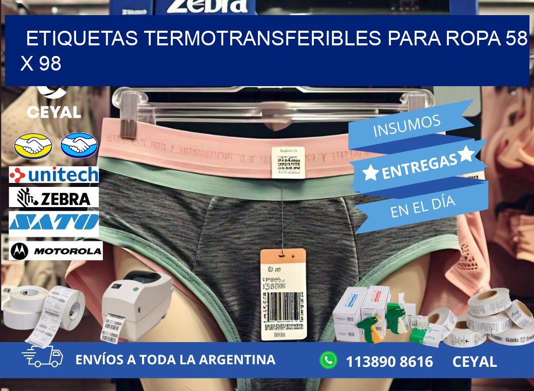 ETIQUETAS TERMOTRANSFERIBLES PARA ROPA 58 x 98