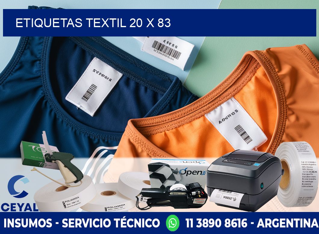 ETIQUETAS TEXTIL 20 x 83