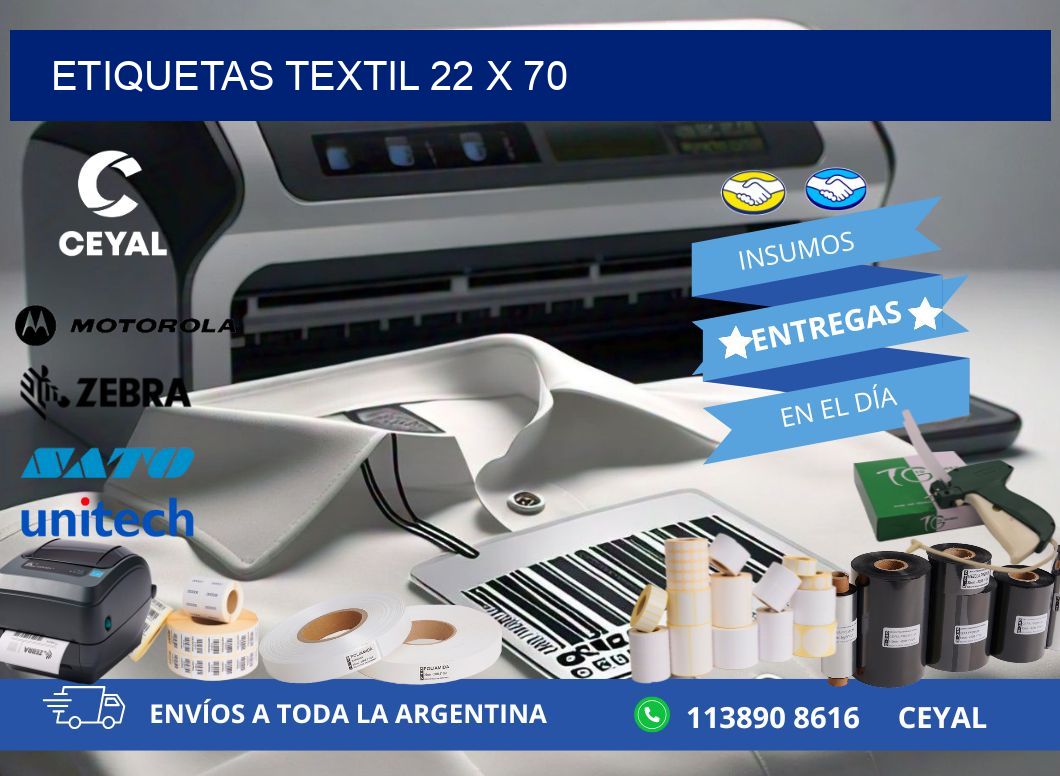 ETIQUETAS TEXTIL 22 x 70