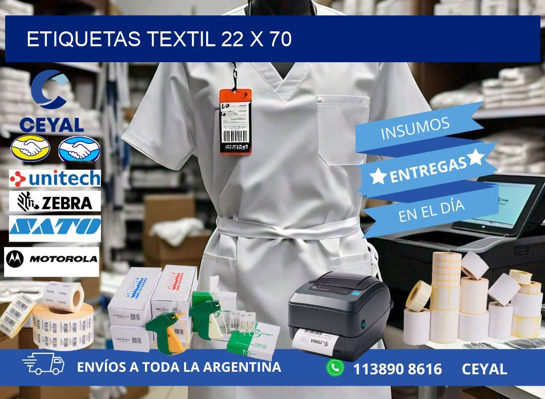 ETIQUETAS TEXTIL 22 x 70