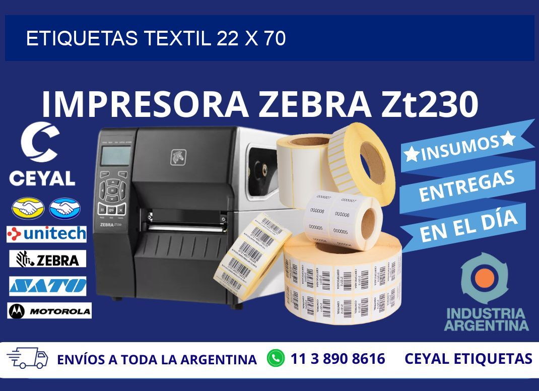 ETIQUETAS TEXTIL 22 x 70