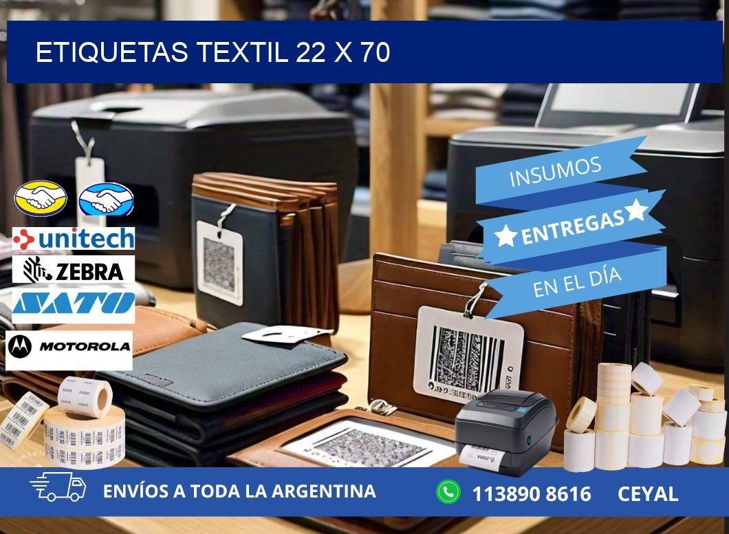 ETIQUETAS TEXTIL 22 x 70