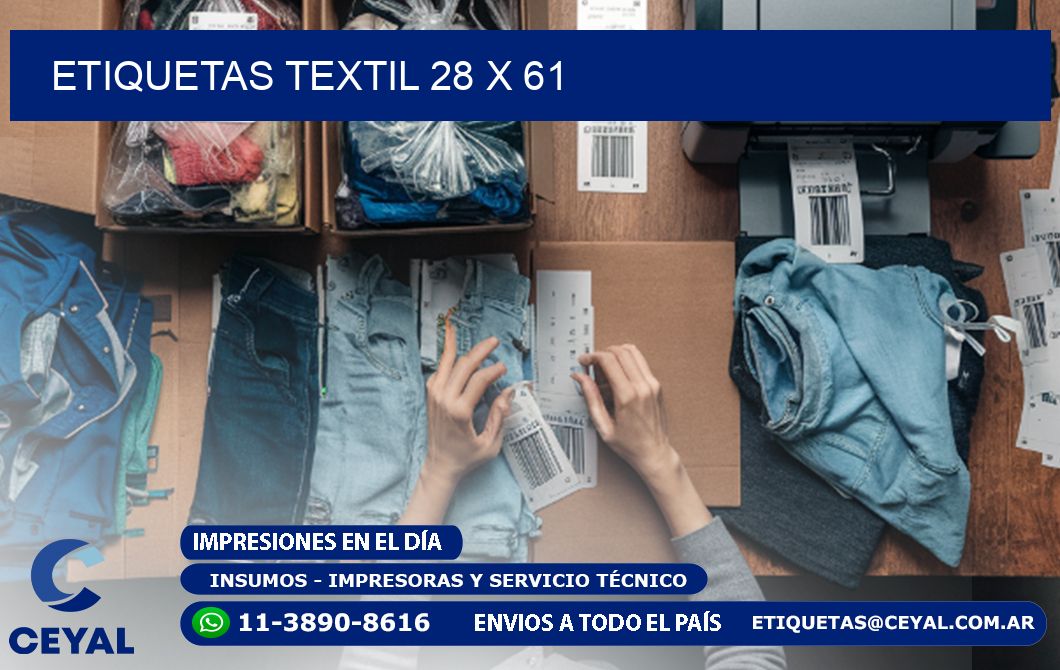 ETIQUETAS TEXTIL 28 x 61