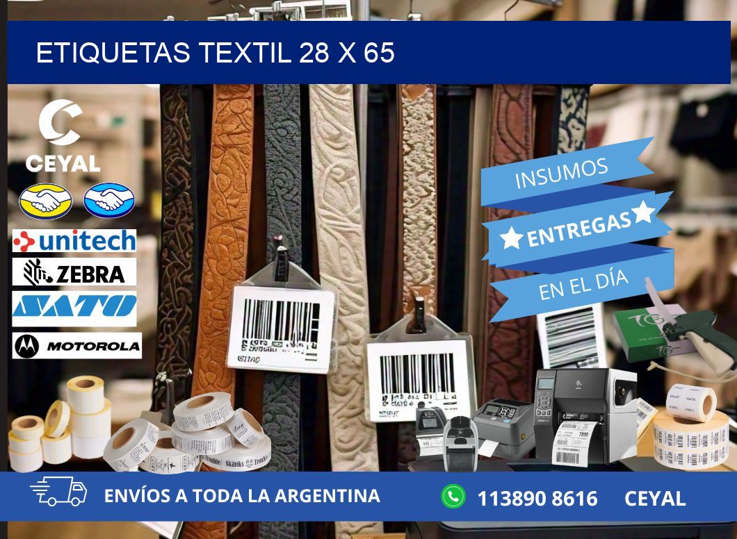 ETIQUETAS TEXTIL 28 x 65