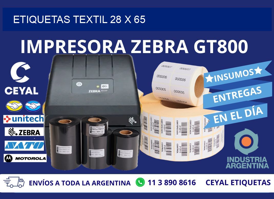 ETIQUETAS TEXTIL 28 x 65