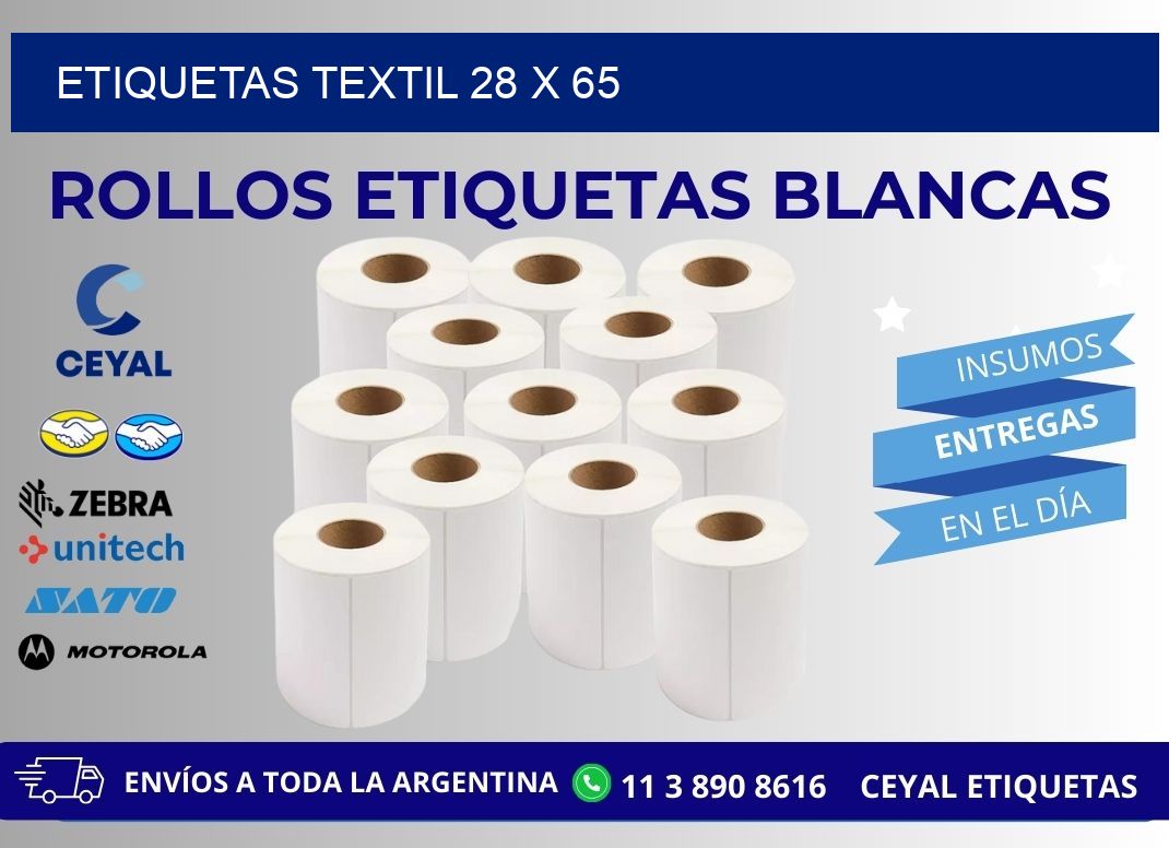 ETIQUETAS TEXTIL 28 x 65