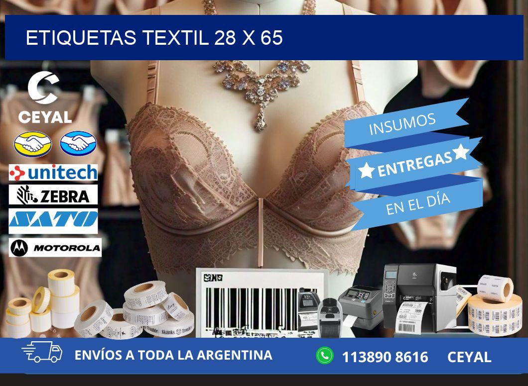 ETIQUETAS TEXTIL 28 x 65