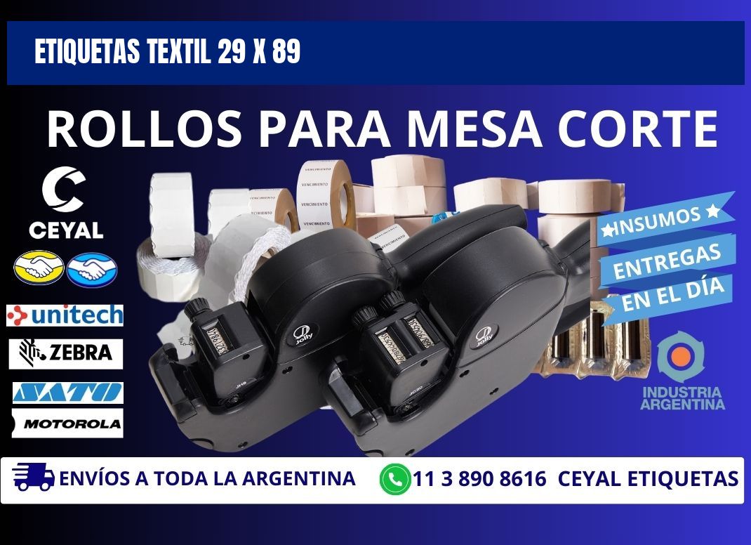 ETIQUETAS TEXTIL 29 x 89
