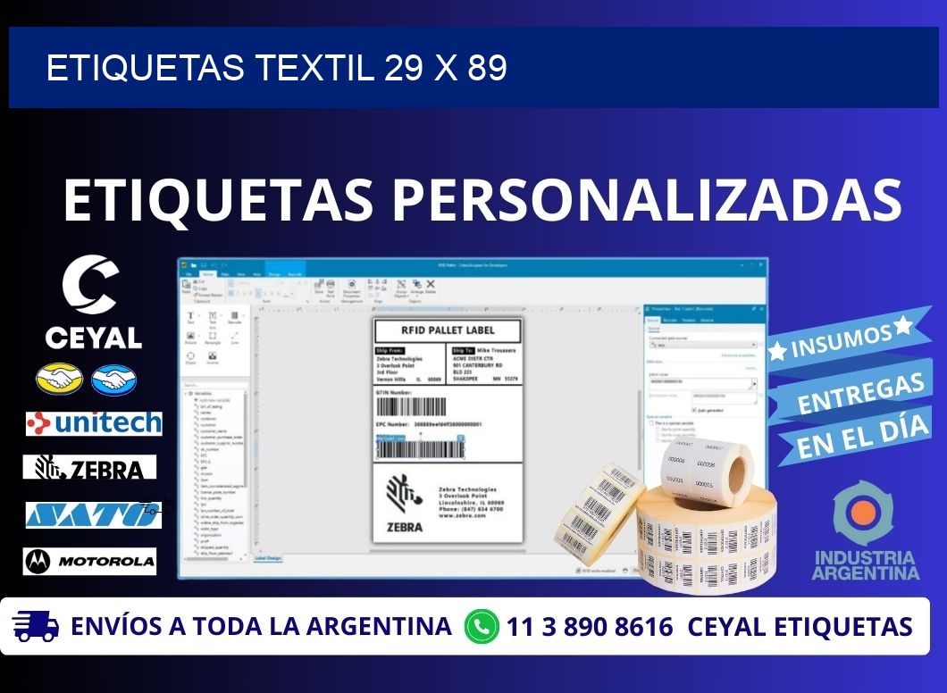 ETIQUETAS TEXTIL 29 x 89