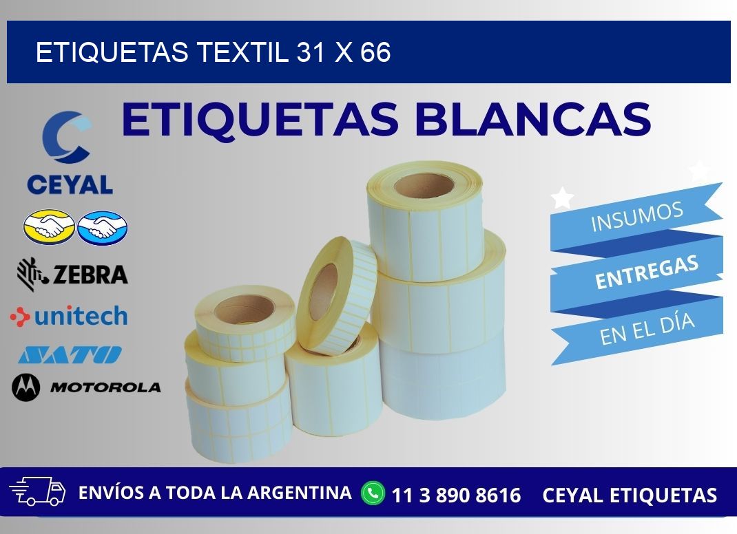 ETIQUETAS TEXTIL 31 x 66