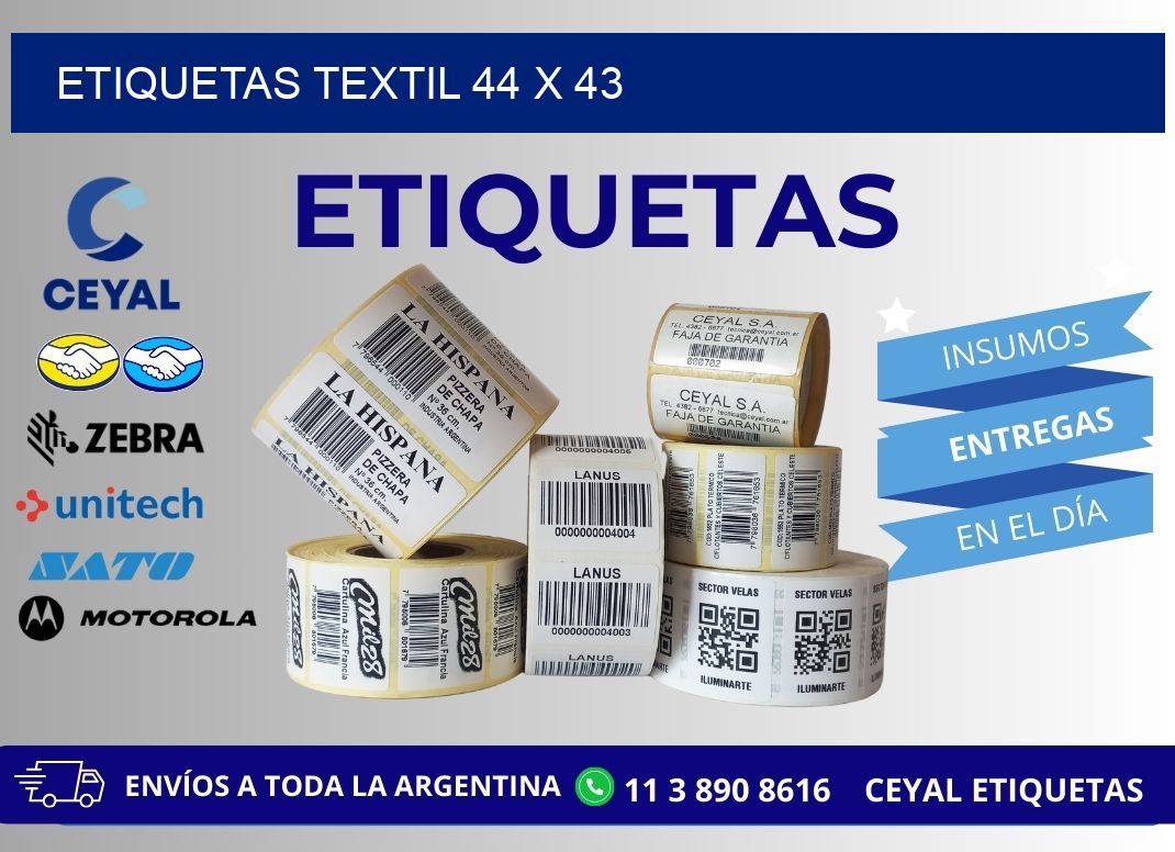 ETIQUETAS TEXTIL 44 x 43