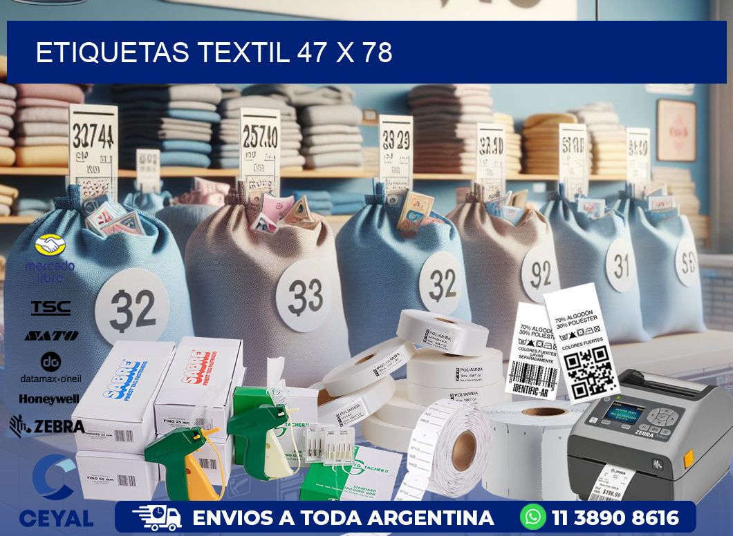 ETIQUETAS TEXTIL 47 x 78