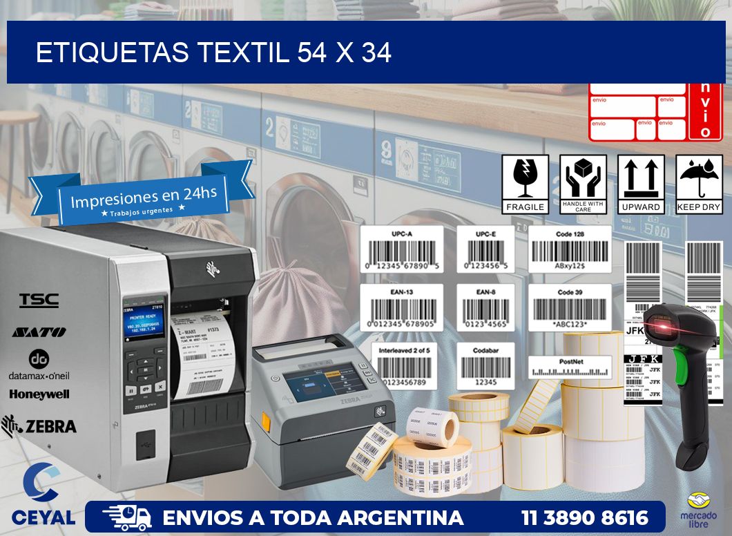 ETIQUETAS TEXTIL 54 x 34