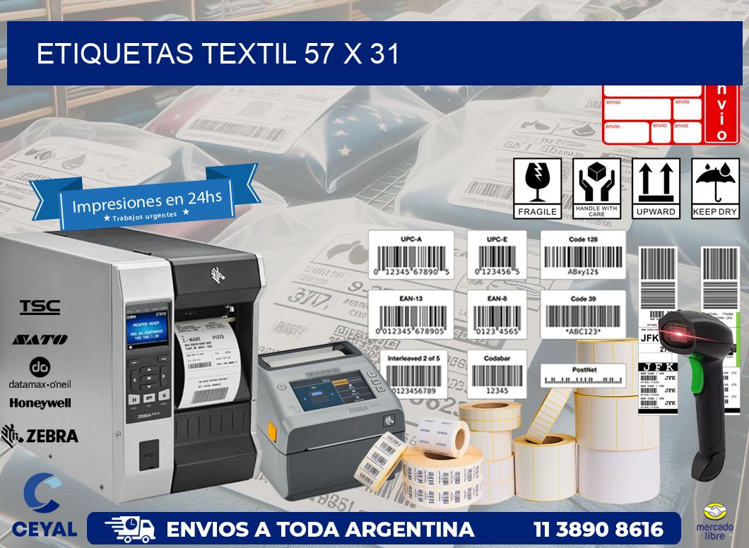 ETIQUETAS TEXTIL 57 x 31