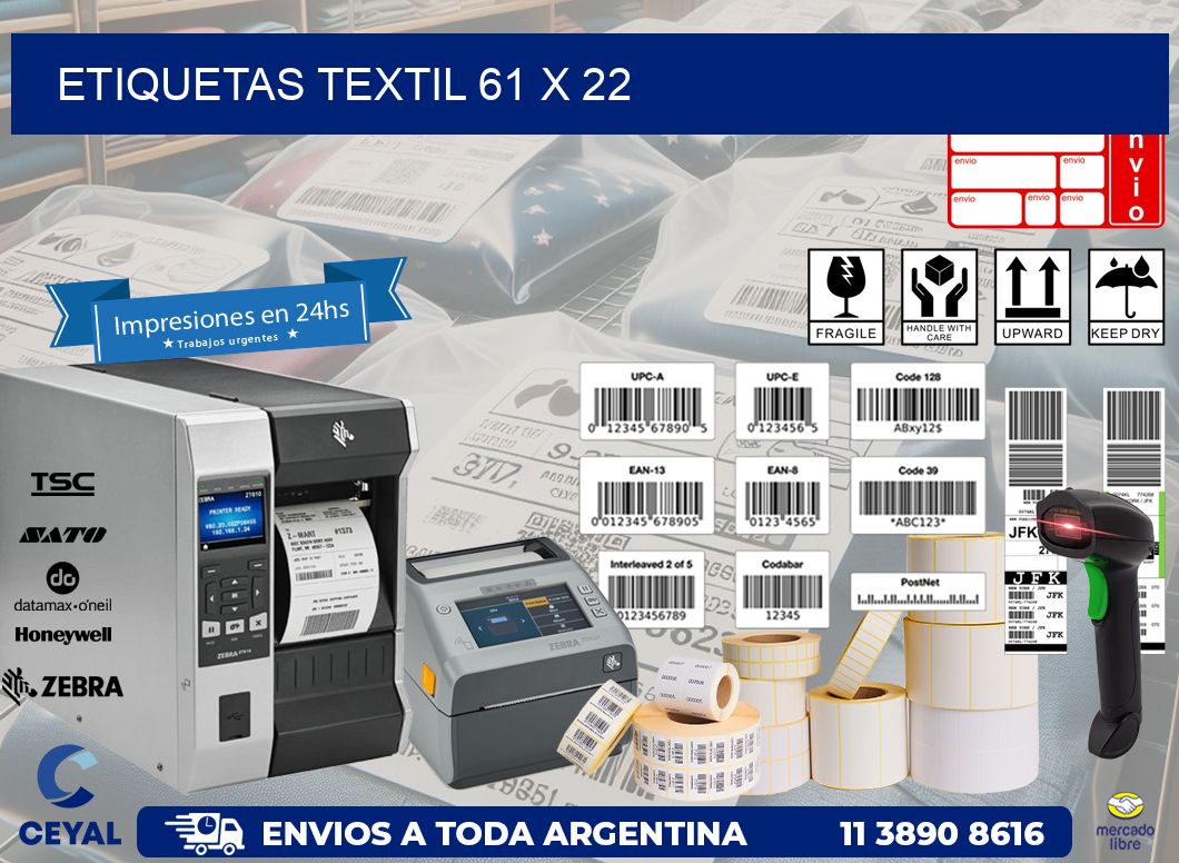 ETIQUETAS TEXTIL 61 x 22