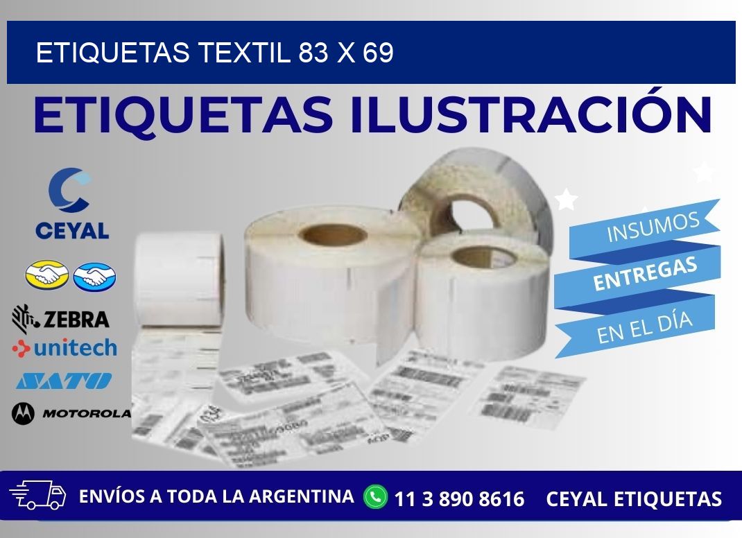 ETIQUETAS TEXTIL 83 x 69