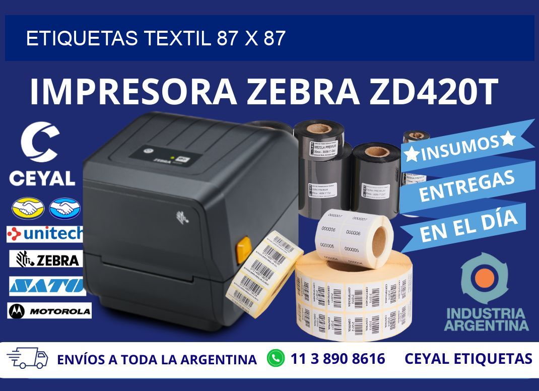 ETIQUETAS TEXTIL 87 x 87