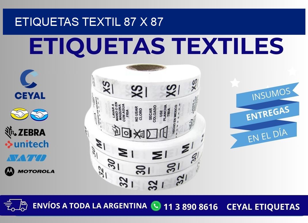 ETIQUETAS TEXTIL 87 x 87