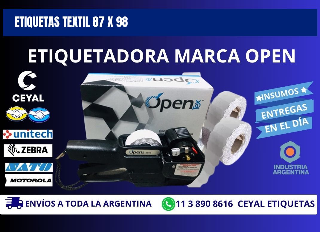 ETIQUETAS TEXTIL 87 x 98