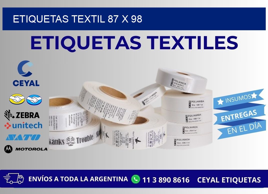 ETIQUETAS TEXTIL 87 x 98