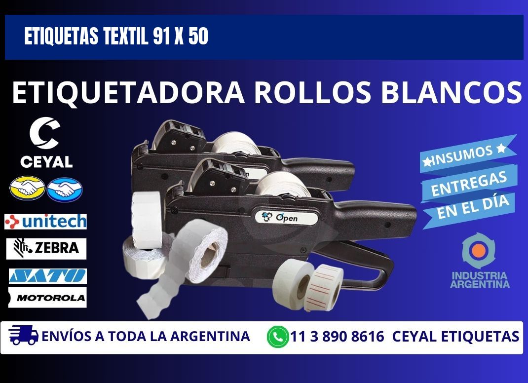 ETIQUETAS TEXTIL 91 x 50