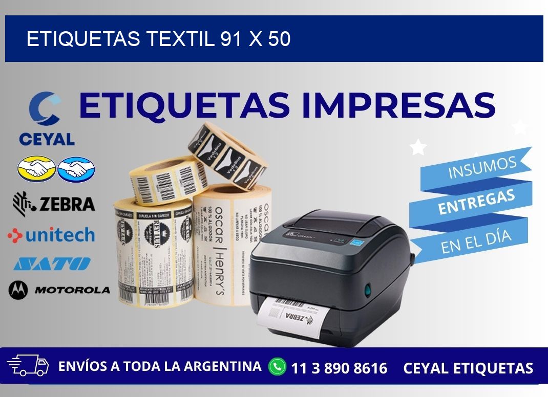 ETIQUETAS TEXTIL 91 x 50