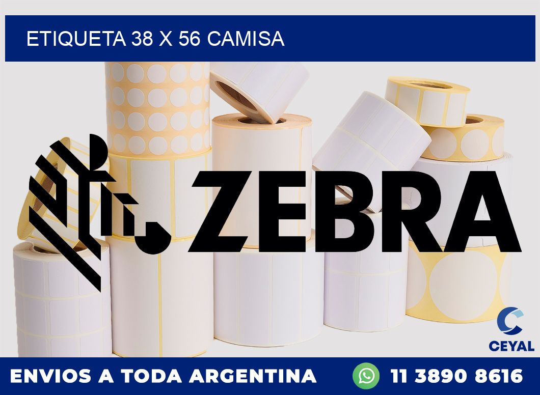 Etiqueta 38 x 56 camisa