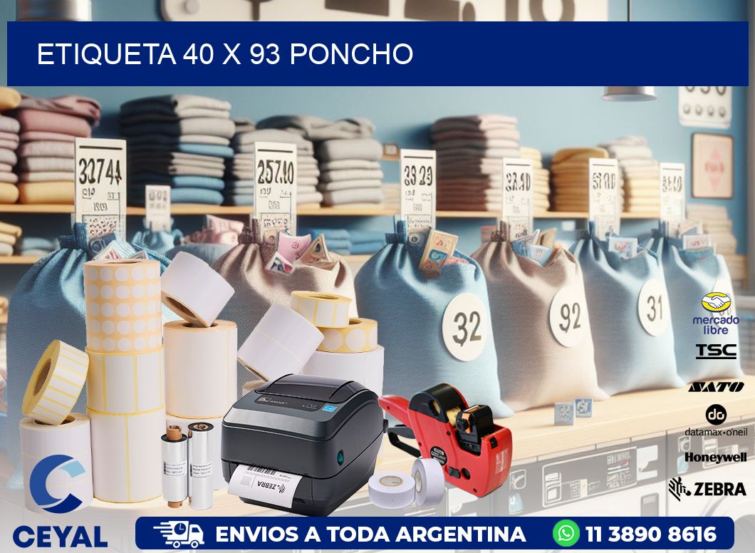 Etiqueta 40 x 93 poncho