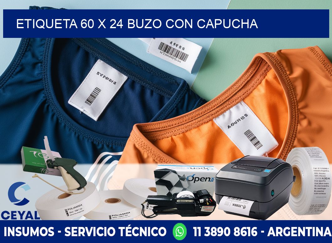 Etiqueta 60 x 24 buzo con capucha