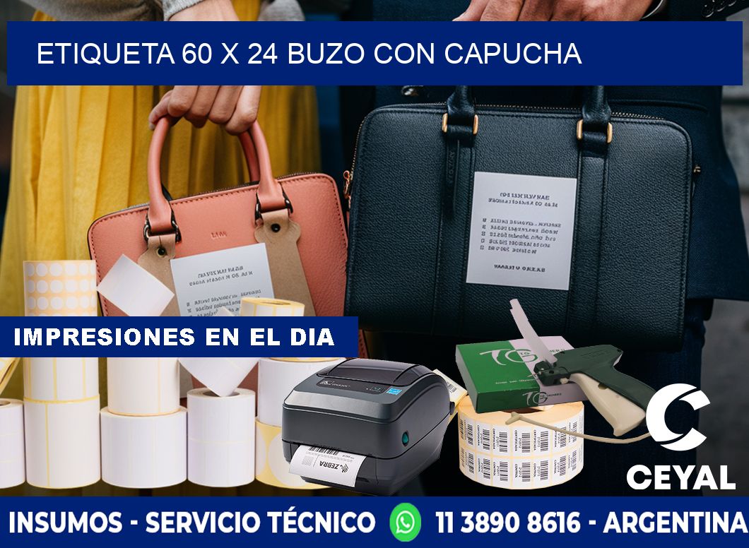 Etiqueta 60 x 24 buzo con capucha