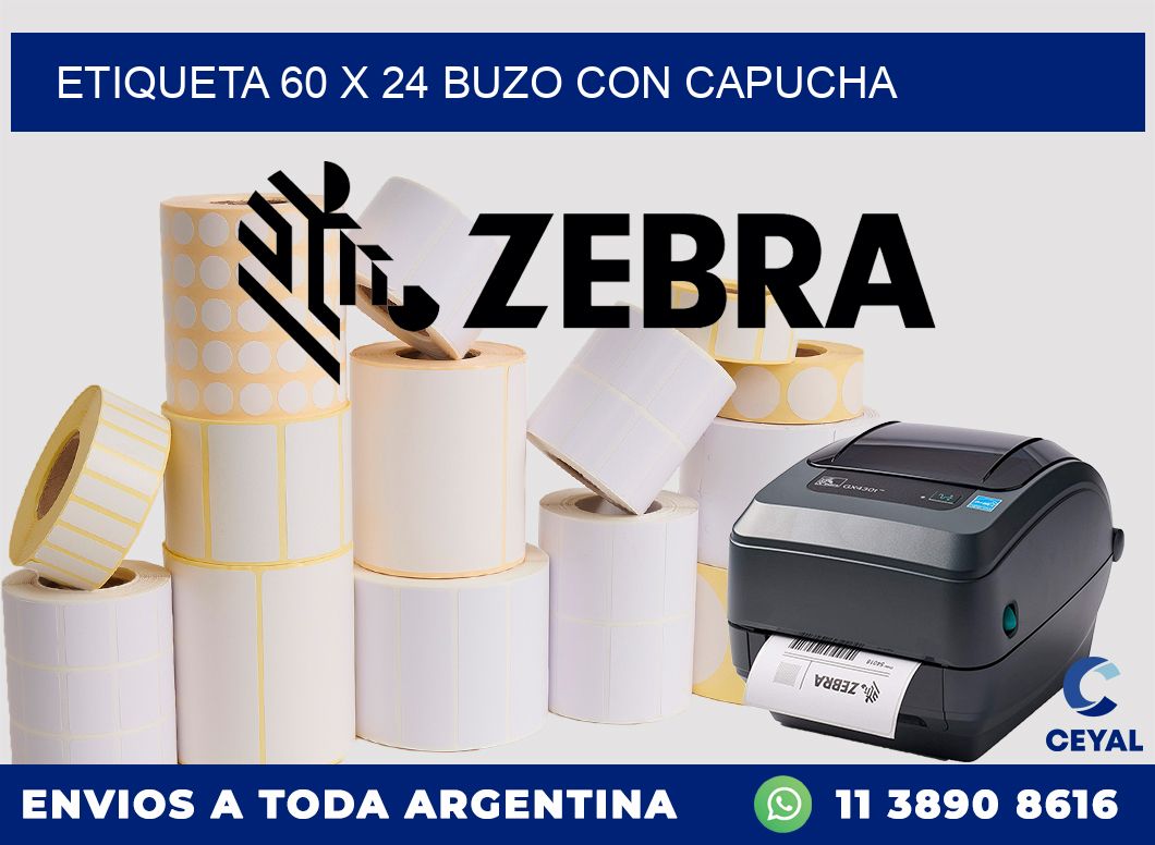 Etiqueta 60 x 24 buzo con capucha