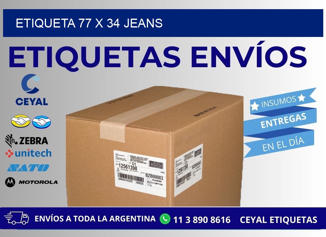 Etiqueta 77 x 34 jeans