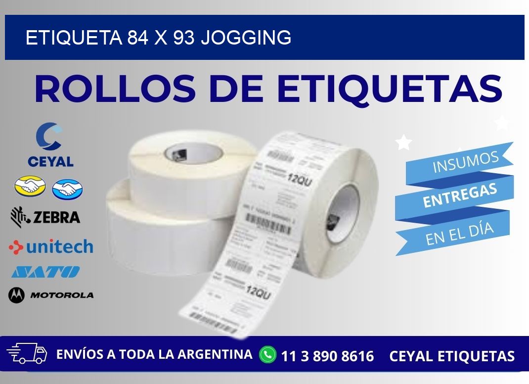 Etiqueta 84 x 93 jogging