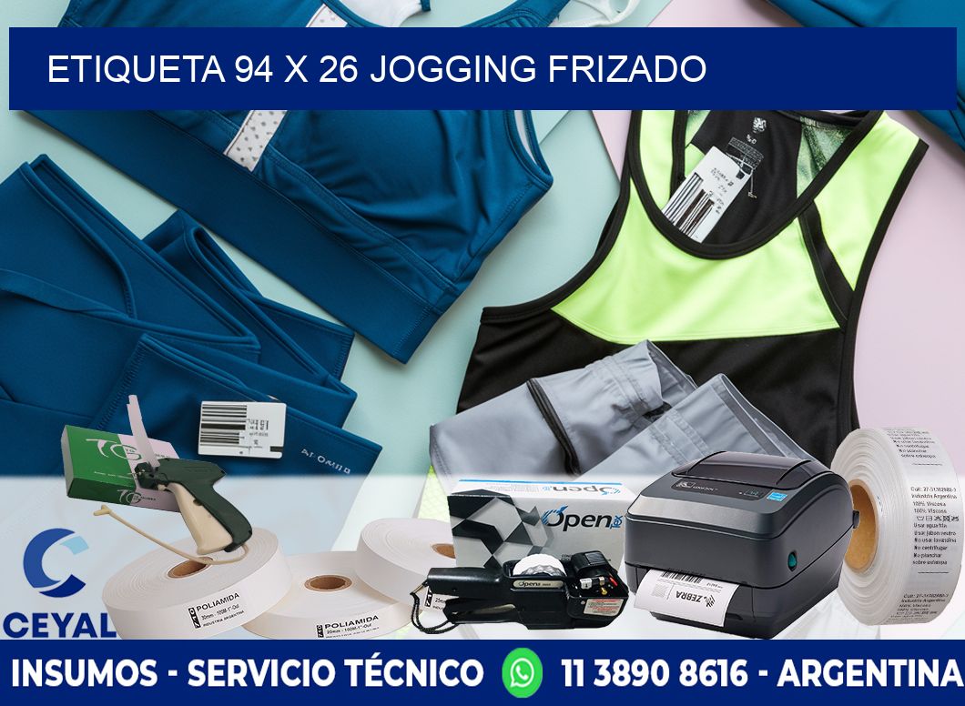 Etiqueta 94 x 26 jogging frizado