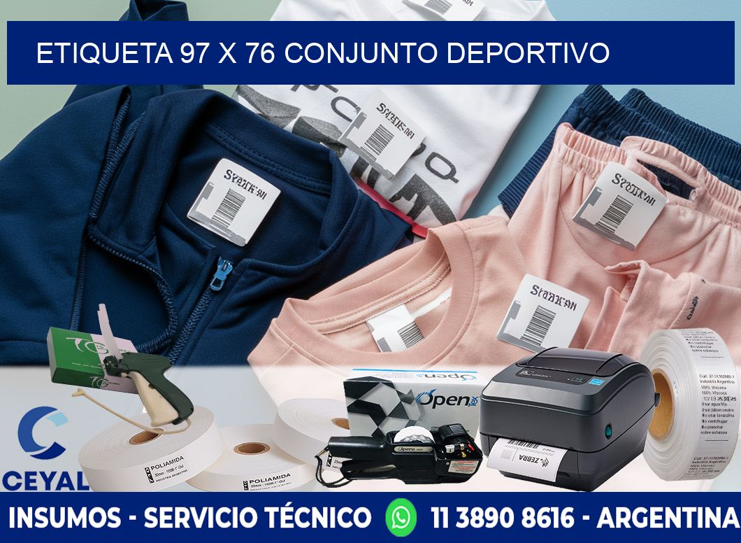 Etiqueta 97 x 76 conjunto deportivo