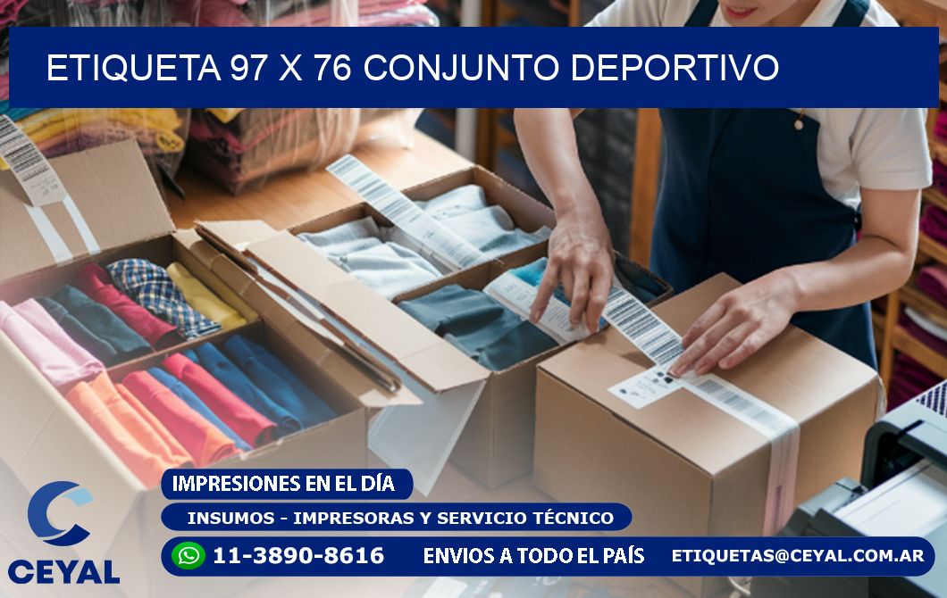 Etiqueta 97 x 76 conjunto deportivo