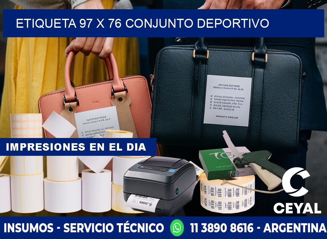 Etiqueta 97 x 76 conjunto deportivo