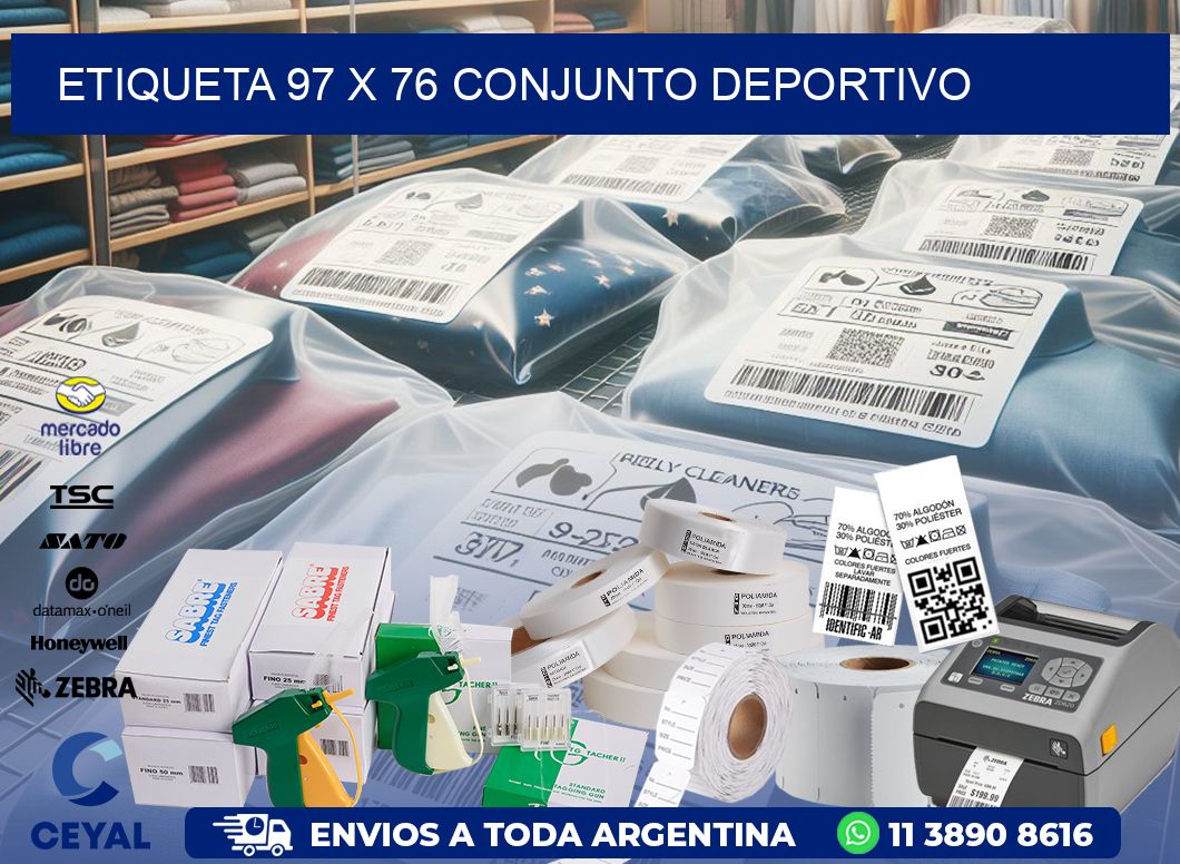 Etiqueta 97 x 76 conjunto deportivo