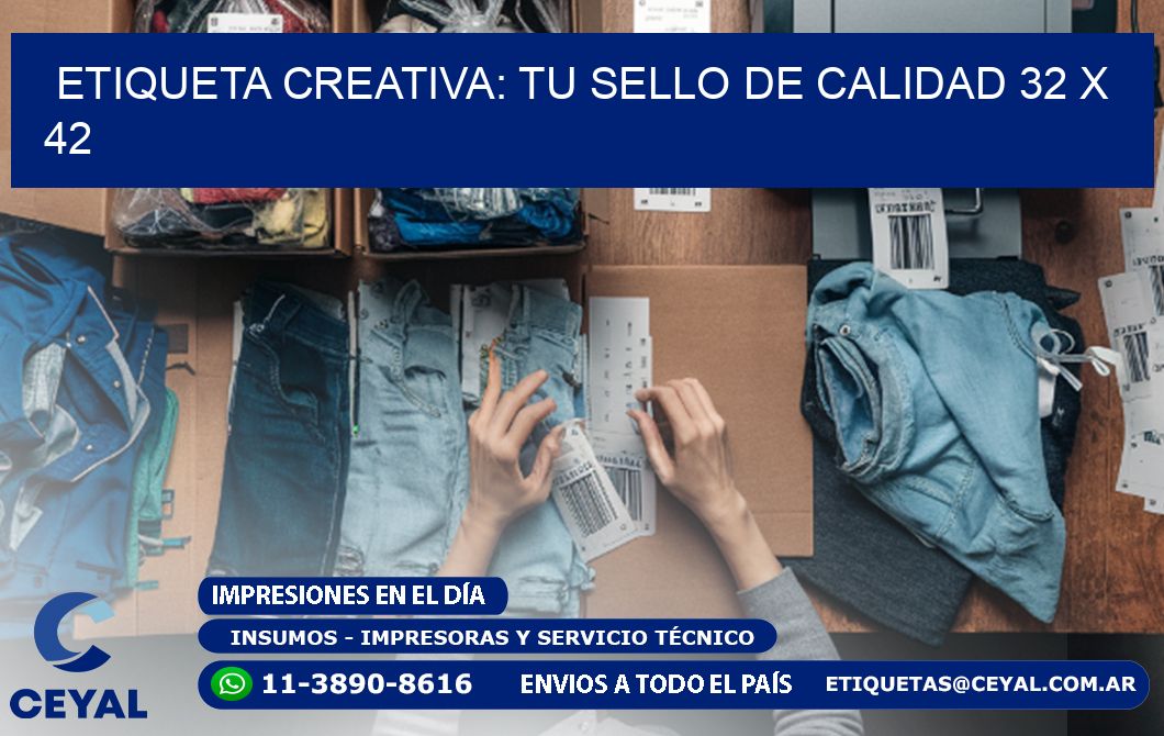 Etiqueta Creativa: Tu Sello de Calidad 32 x 42