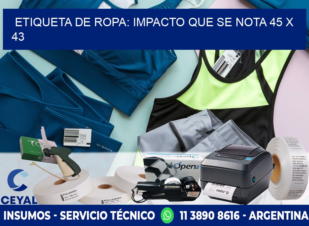 Etiqueta de Ropa: Impacto que Se Nota 45 x 43