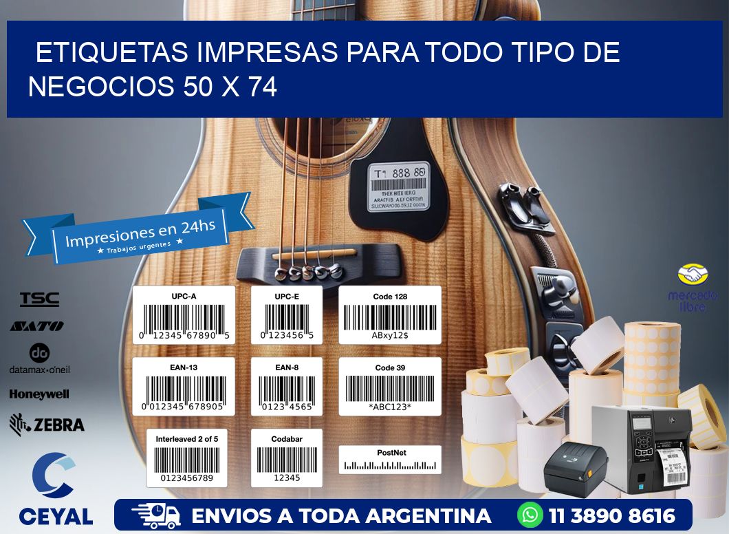 Etiquetas Impresas para Todo Tipo de Negocios 50 x 74