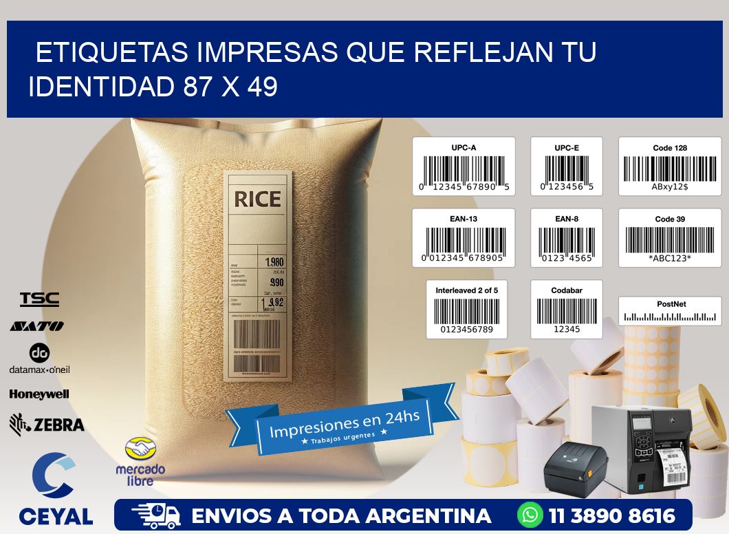 Etiquetas Impresas que Reflejan tu Identidad 87 x 49