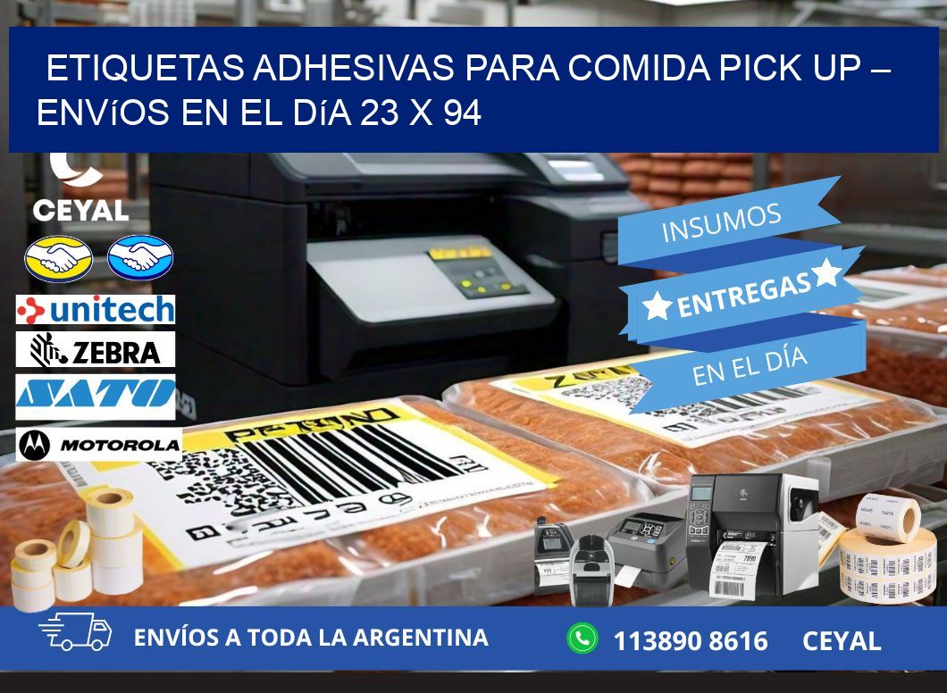 Etiquetas adhesivas para comida pick up – Envíos en el día 23 x 94