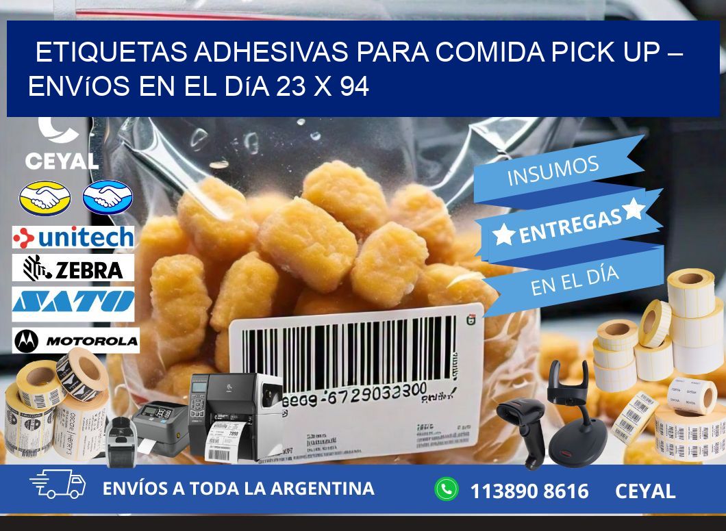 Etiquetas adhesivas para comida pick up – Envíos en el día 23 x 94