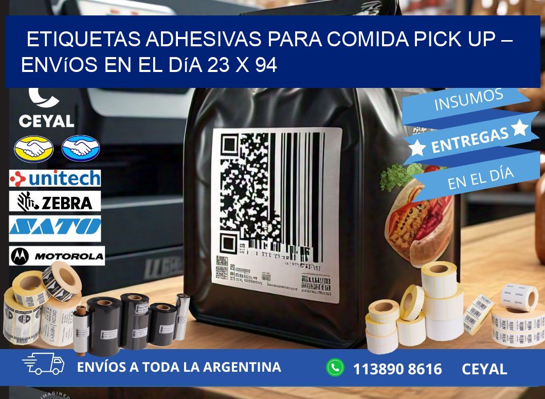 Etiquetas adhesivas para comida pick up – Envíos en el día 23 x 94