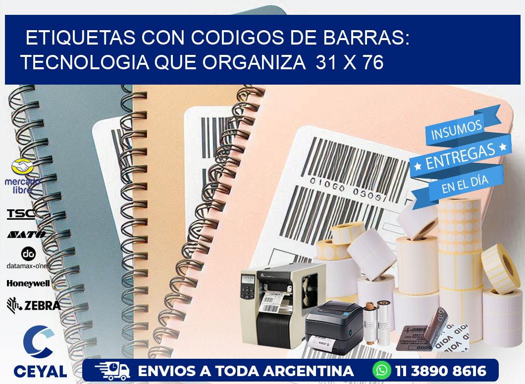 Etiquetas con Codigos de Barras: Tecnologia que Organiza  31 x 76